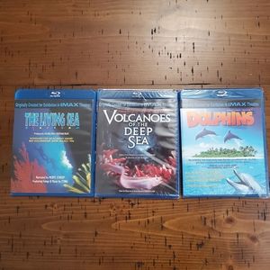 3 Blu-ray documentaries Dolphins, The Living Sea